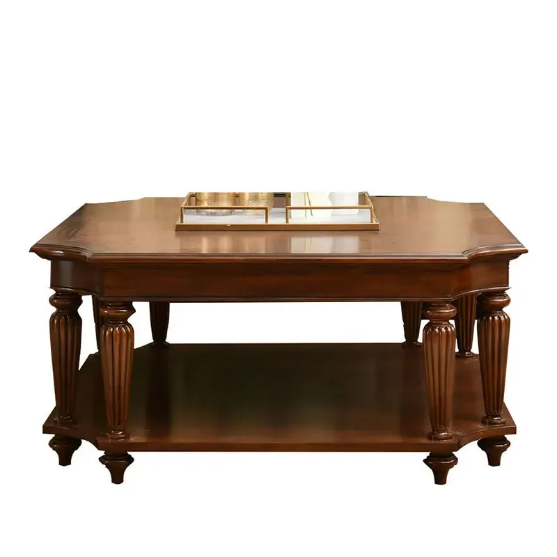 

Французский журнальный столик из массива дерева для небольшой квартиры, в стиле ретро, американский, для гостиной, домашний, средневековый чайный столик, ваби-санфэн, для спальни и гостиной.