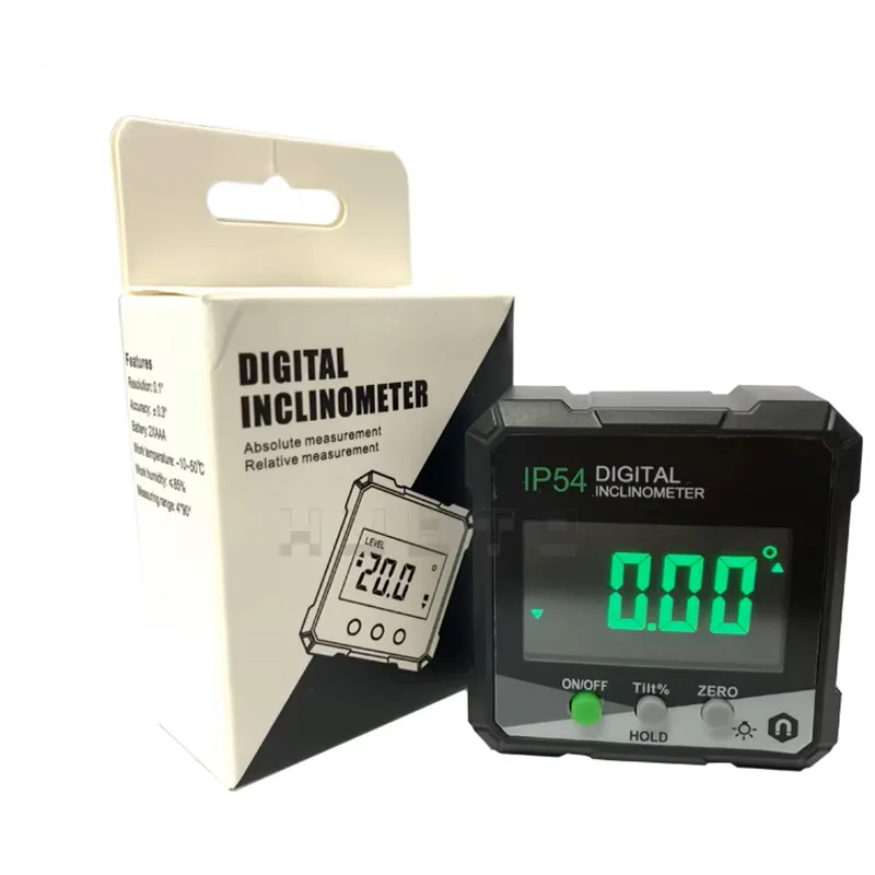 Nivel electrónico digital 4×90 °   Inclinómetro magnético, instrumento de medición de ángulo de precisión, caja de carpintería
