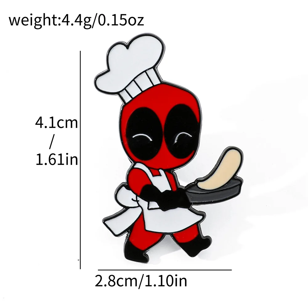 Deadpool Marvel Movie Anime Figure Cat Unicorn Cute Cartoon Metal Brooch Clothing Badge Bag Pin Decoration Children Toy Gifts