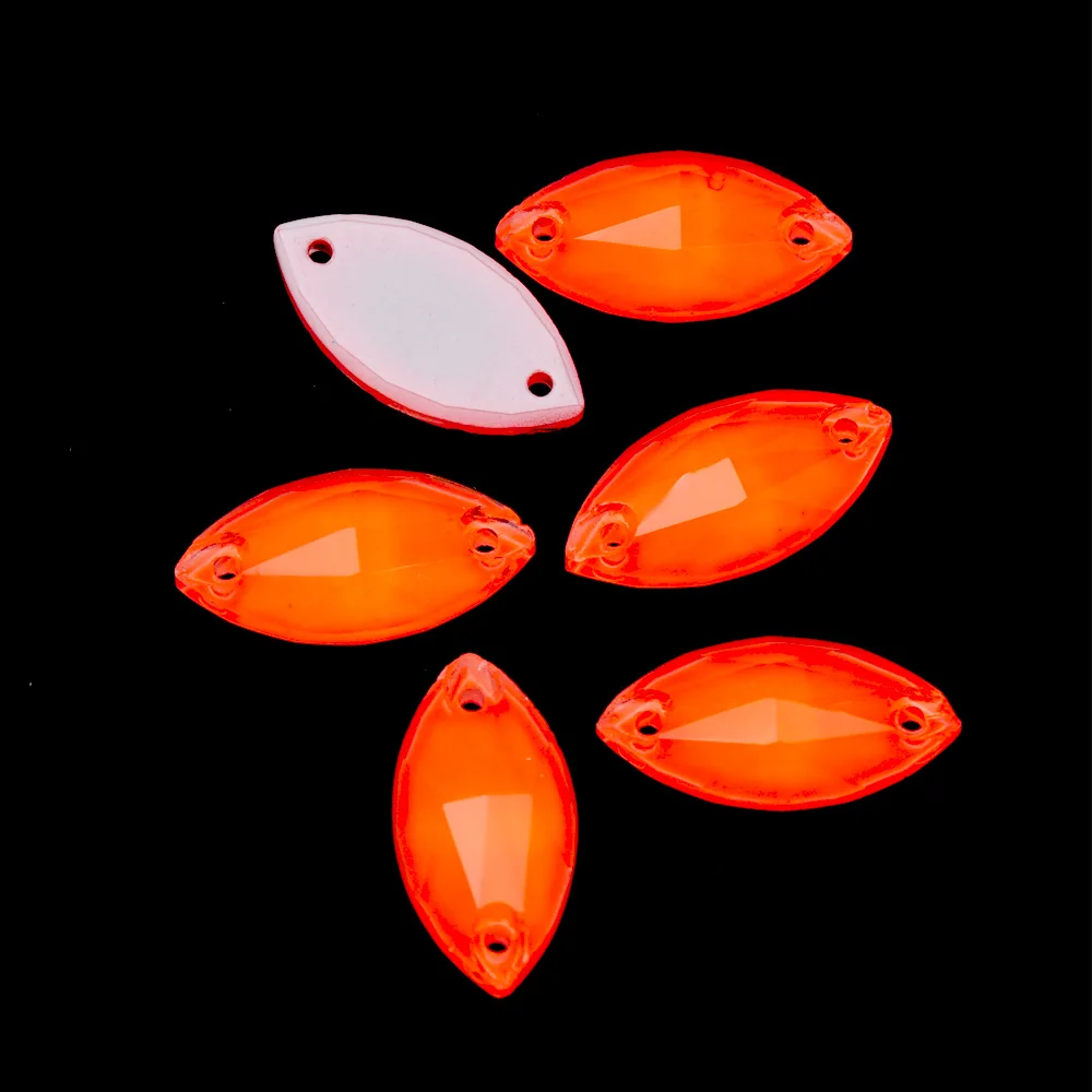 Pubrilex Elektrische Orange Aufnähbare Strasssteine, Flache Glas-Fluoreszenz-Kristalle zum Nähen für Kleidungsstücke und Accessoires – Detail 5