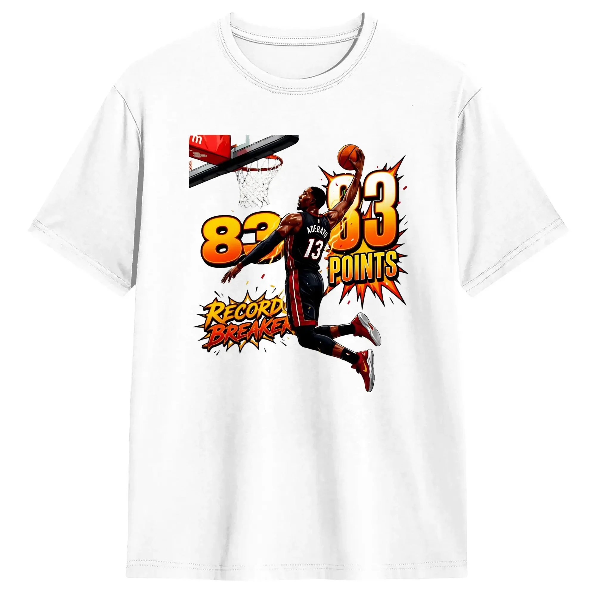 Bam Adebayo 83 Points 83 T-Shirt Summer  Harajuku T Shirts Man Cotton Crewneck 4XL 5XL 6XL Clothes Short Sleeve Streetwear Tops