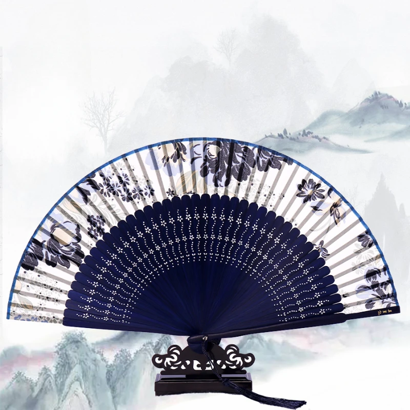 Folding Fan Chinese Style Silk Women's  Ancient Style Hanfu Portable Dance  Summer Silk  Gift