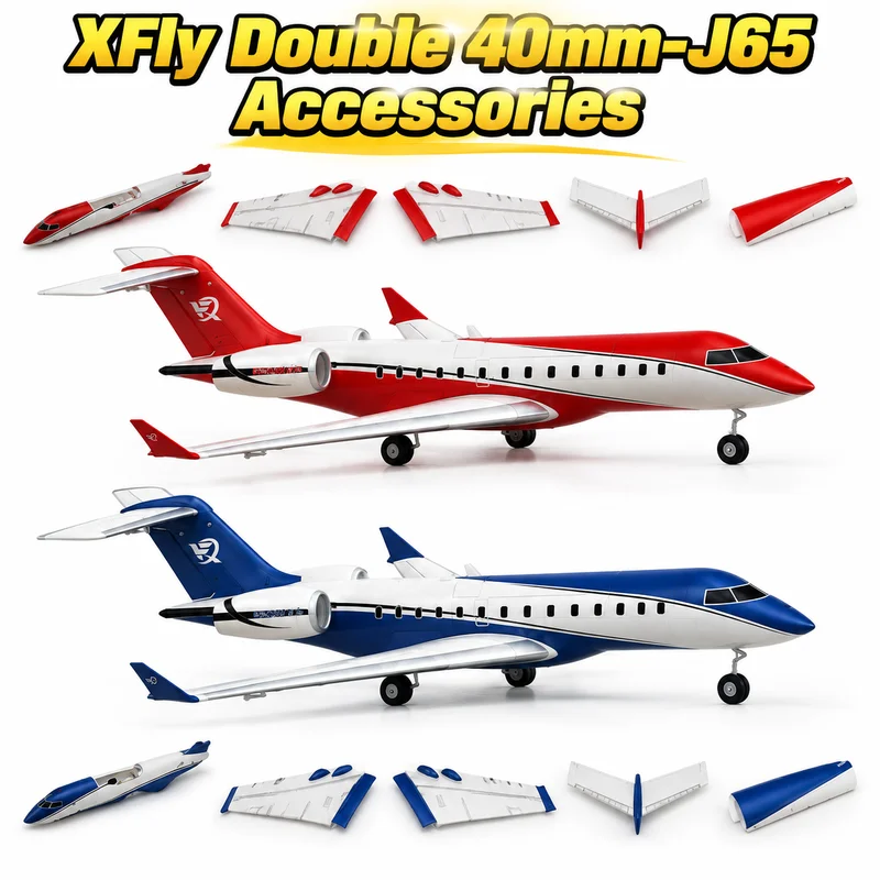 XFly Model Twin 40mm J-65 Business Jet Blue Fuselage Accessory RC Airplane Remote Control Replacement Part For RC Hobbyists