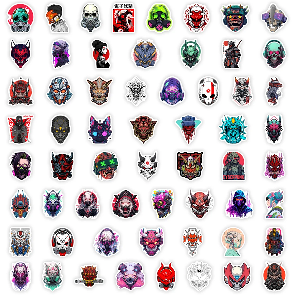 Cyberpunk Avatar máscara pegatinas arte tatuaje DIY juguetes regalo álbum de recortes diarios basura portátil equipaje botellas decorativas impermeables