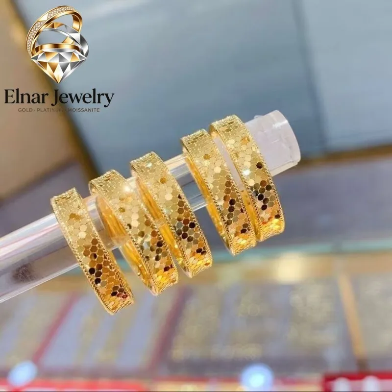 Elnar Jewelry Luxury 24K 9999 Pure Gold real gold Exquisite Dragon Scale Ring All-match Niche Women's Ring
