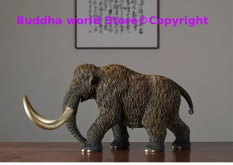 

60cm Huge christmas ART Mammoth Elephant color brass Christmas home office business art animal TOP Ornament