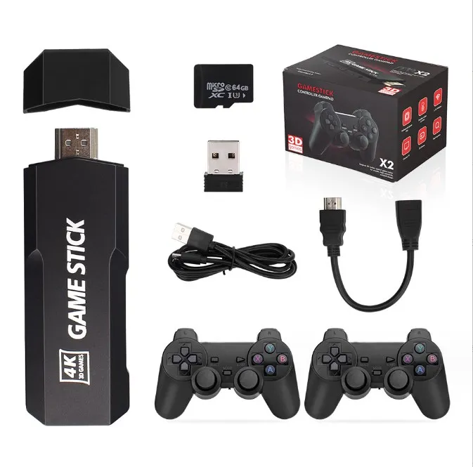 Family Portable GD10 X2 4K Video Game Stick TV Console Retro Game Stick