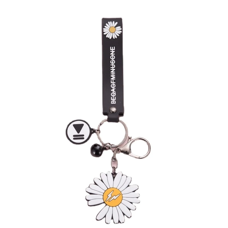 Cute Keychain  Daisy Key Chain Creative Sunflower Key Ring Bag Pendant Car Accessories Ins Small Gifts