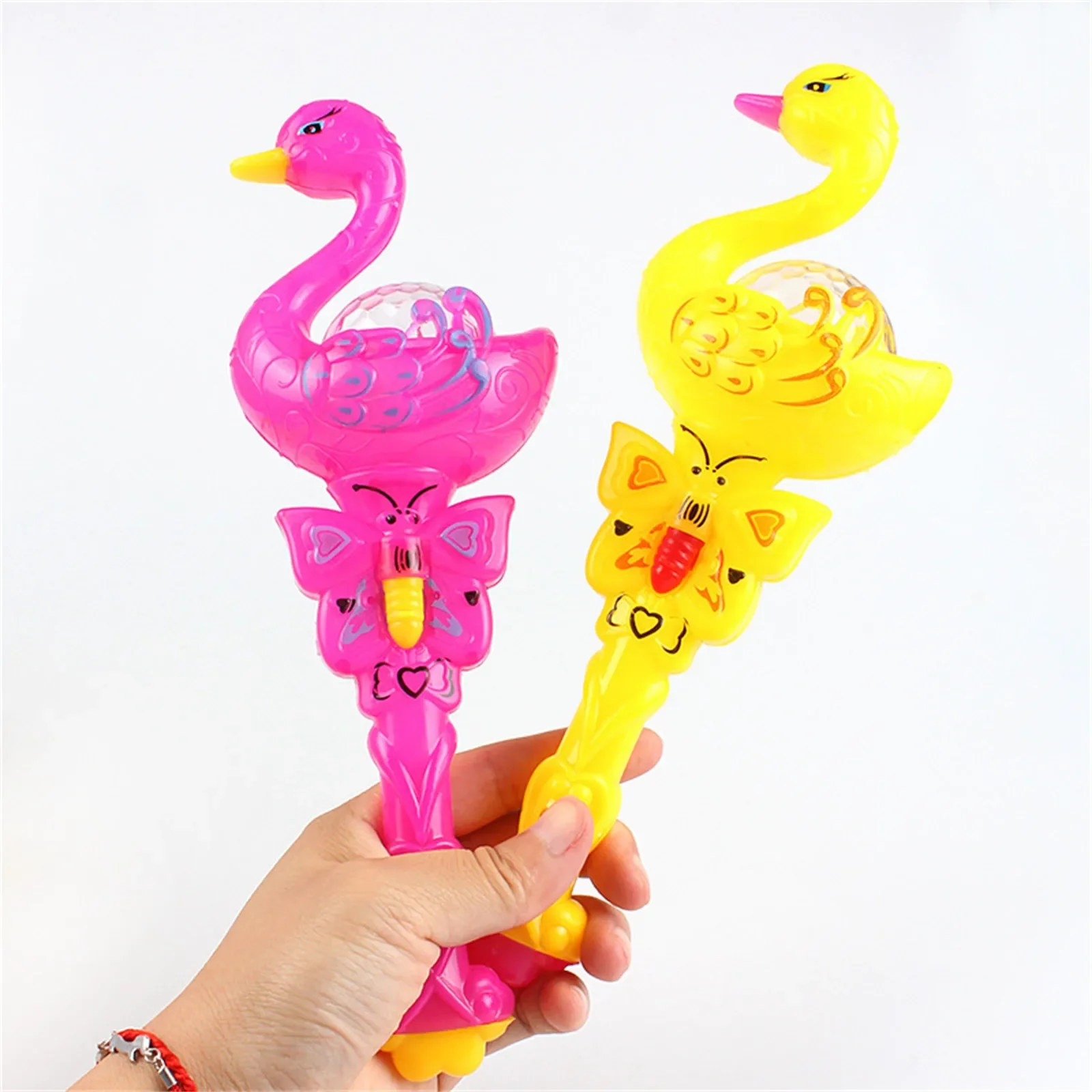 1 Pcs Funny Swan Electronic Projection Children's Light-up Wand Magic Projection Wand Shiny Magic Light Children's Gift Toys