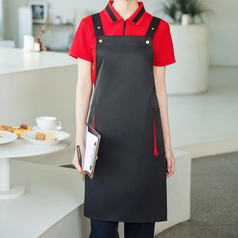 Personalised Logo Apron for Woman Manicurist Barista Waiters Dress Restaurant Chefs Work Mandil Kitchen Waterproof Aprons Bib