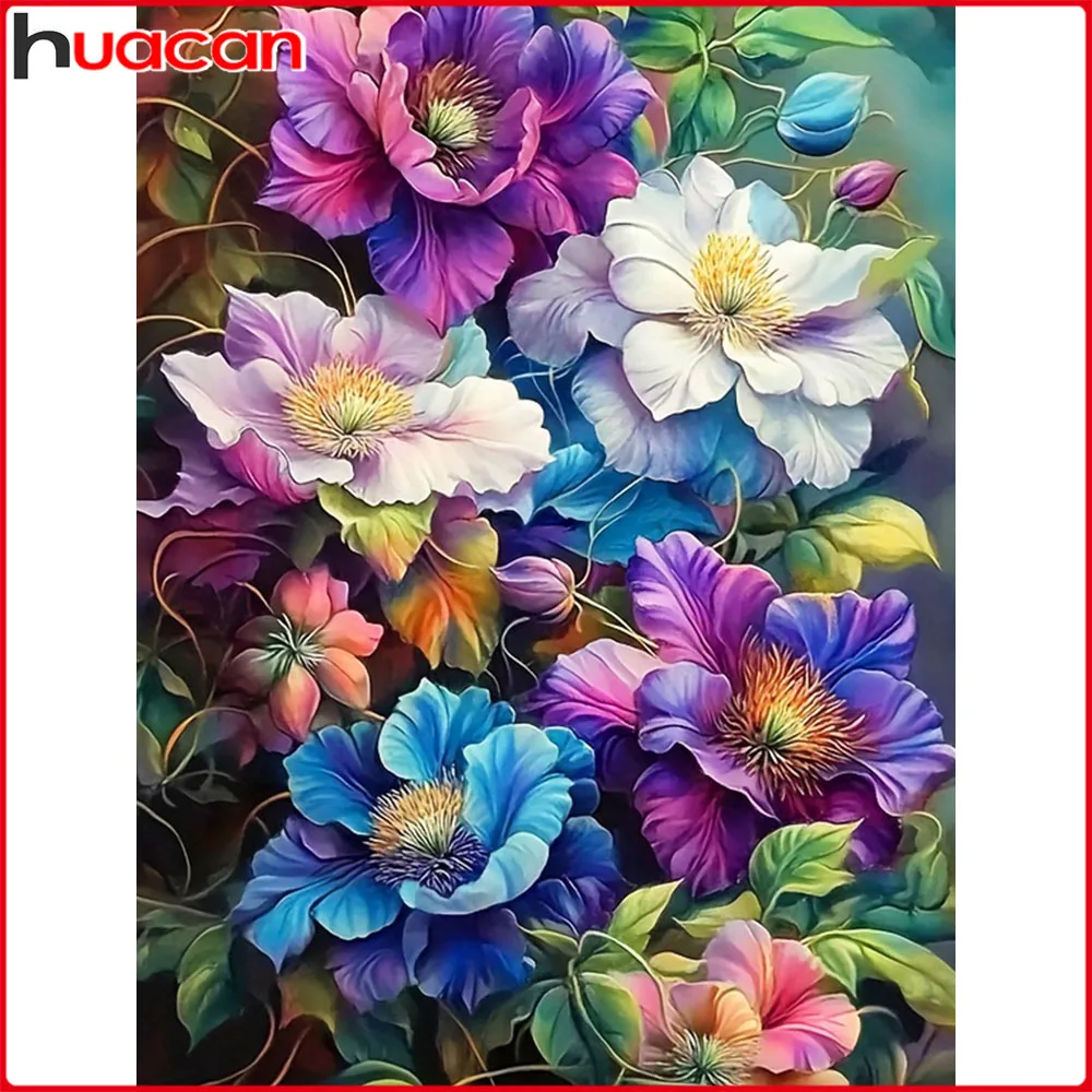 Huacan Neuheiten Diamantmalerei Bunte Blumen Diamantstickerei Komplettset Bastelset