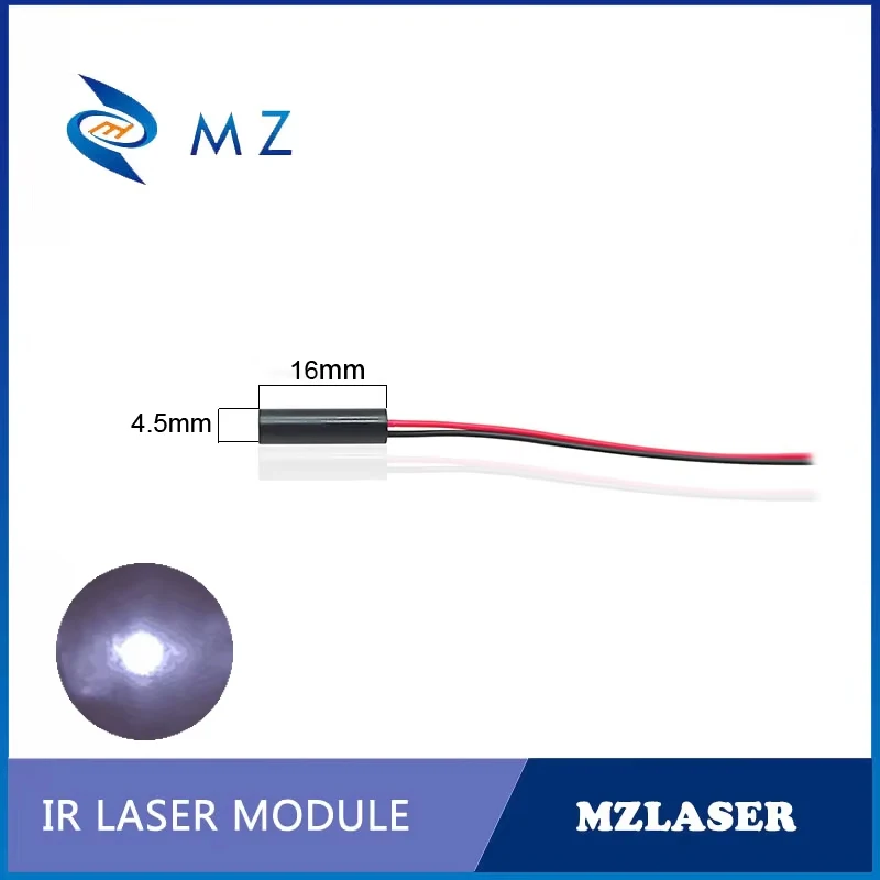 وحدة صمام ثنائي ليزر صغيرة الحجم مدمجة بالأشعة تحت الحمراء 850nm D4.5mm 0.5mw 1mw وحدة صناعية من الدرجة الأولى من الفئة الثانية IR وحدة صمام ثنائي ليزر