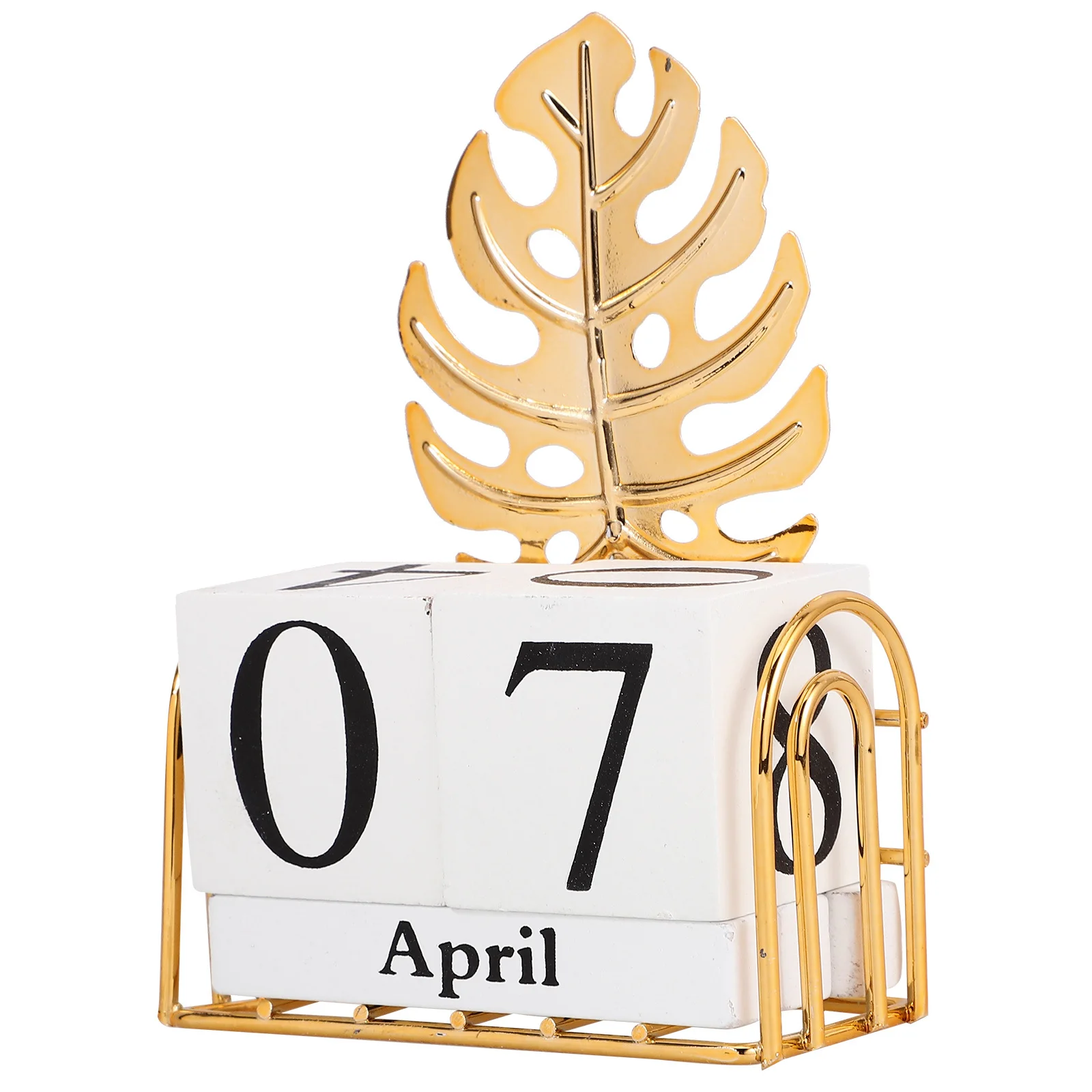 1Set Blok Kalender Kayu Aksesori Meja Dekoratif Kantor Rumah Elegan Perlengkapan Kantor Kalender Abadi yang Dapat Digunakan Kembali