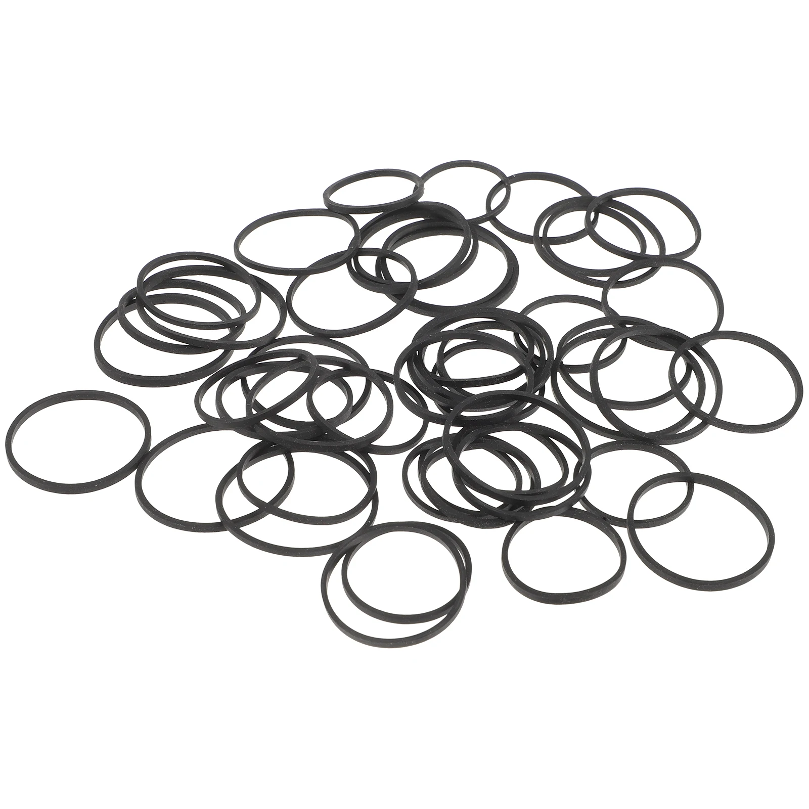 

50 pcs Cassette Recorder Belts Square Tape Machine Black Rubber Replacement Repeater Belts for Maintenance DJs Equipment