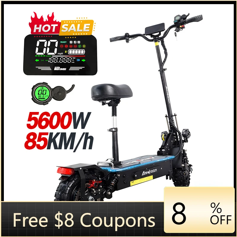 

STLF Advanced China Warehouse 5600w11 Inch Big Wheel Fast Speed off Road Dual Motor 5600w E Escooter Adult Electric Scooter wit