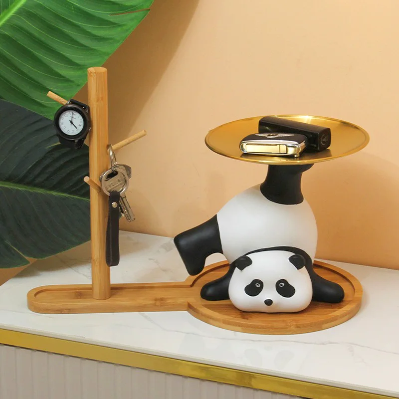 

Panda Resin Ornaments Porch Cabinet Key Storage Resin Crafts Home Decoration