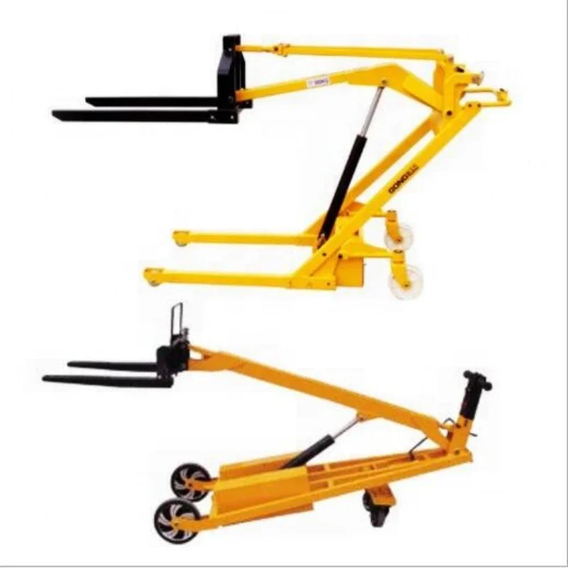 

Crank arm hydraulic forklift used with trucks, small crank arm forklifts easy to load and unload