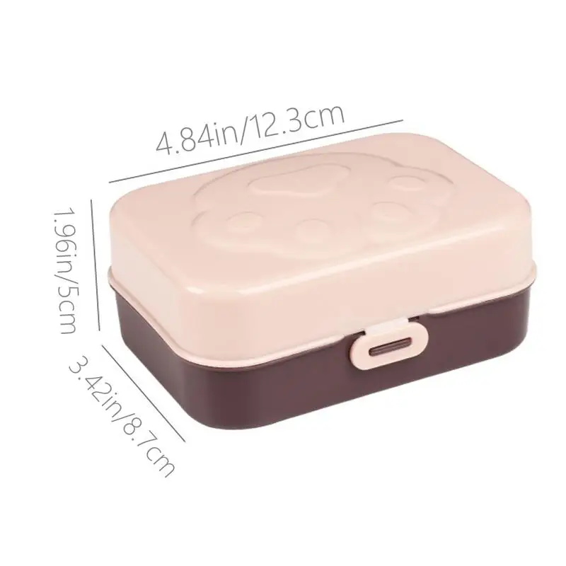 Effen Shampoo Bar Houder Reislichaam Reinigingsbar Doos Met Afdichtend Deksel Shampoo Bar Afvoer Case Voor Body Washing Cat Paw Design