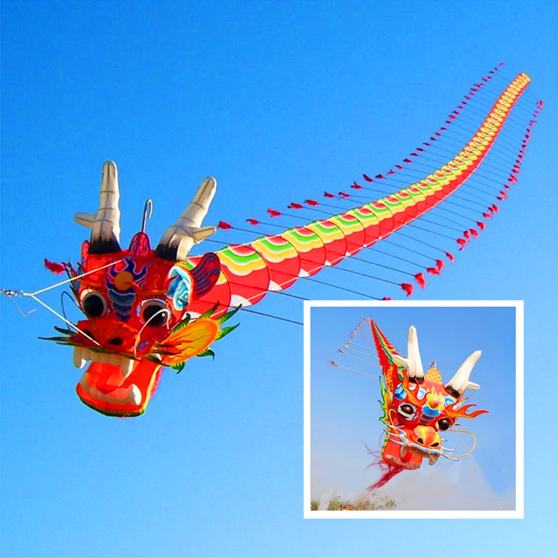 Kostenloser versand 25m große drachen drachen drachen chinesischen traditionellen drachen linie ferramenta papier kite marienkäfer riesige kite