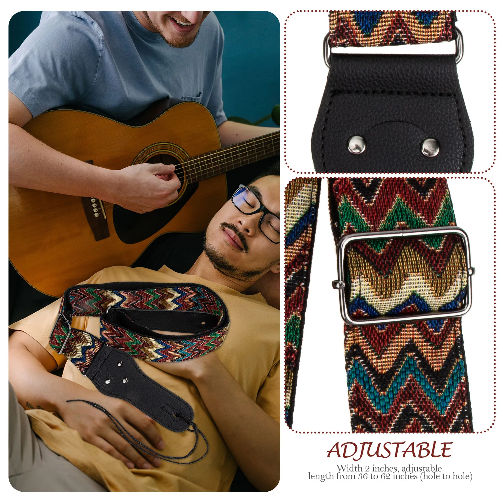 

Guitar Strap Decorative Belt Delicate Straps Shoulder Electric for Men Ballad Travel