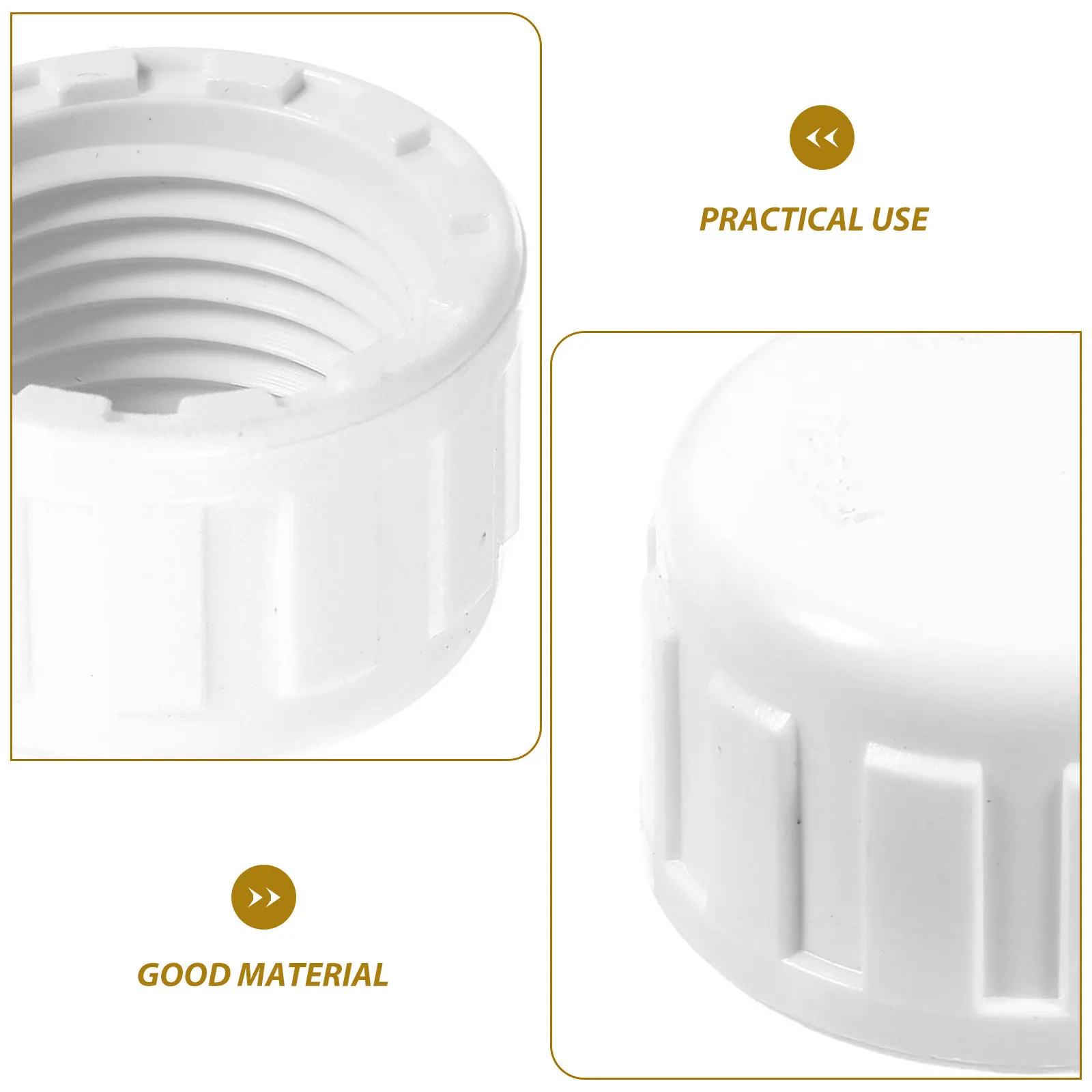 20Pcs PVC Pipe End Cap with Internal Thread for Irrigation Systems Swimming Pools Cold Water Supply Lines Reusable Threaded Pipe