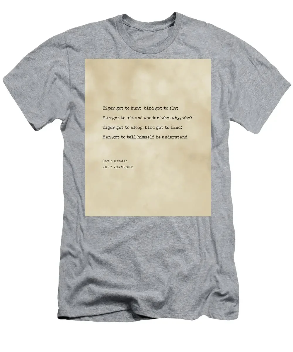 Cat's Cradle Kurt Vonnegut Quote Literature Typewriter Print Vintage T-Shirt