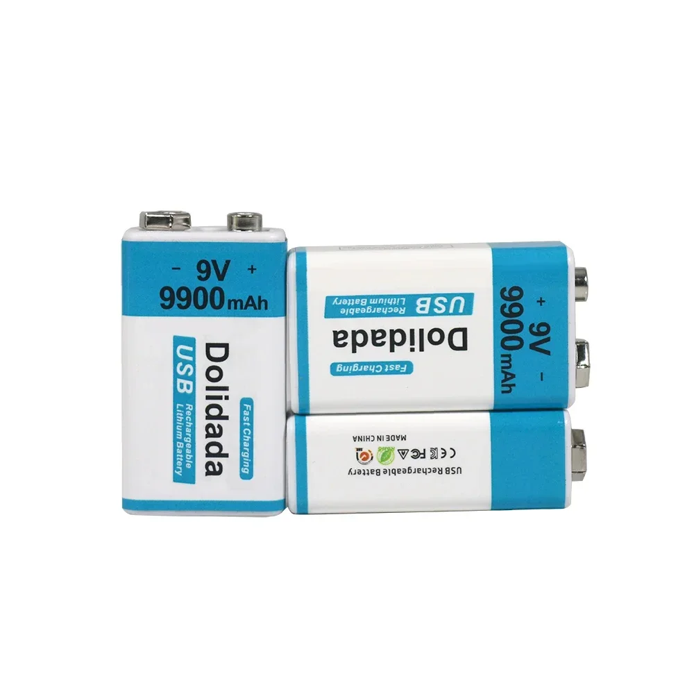 Free Shipping 2024 Best-selling 9V 9900Mah+USB Fast Charging Line LI-ION Rechargeable Battery for Multimeter Microphone Toy