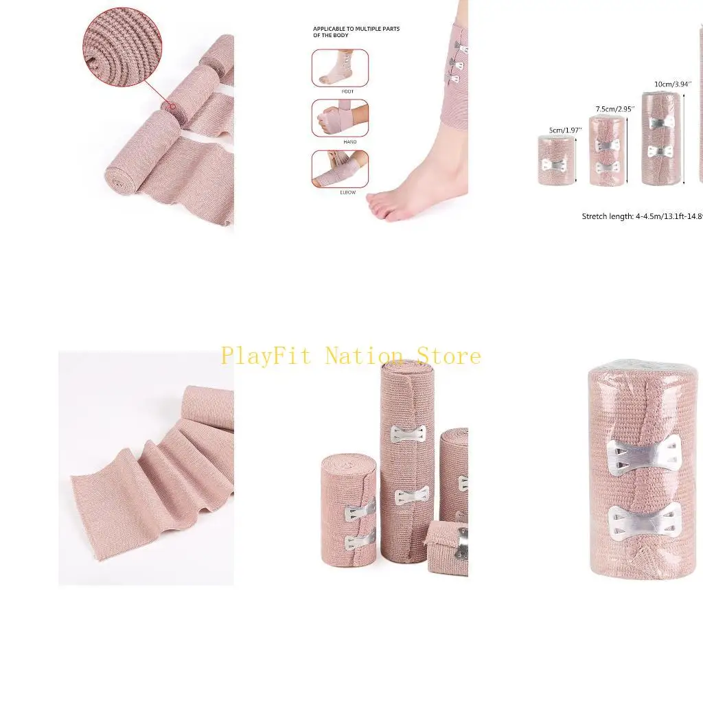 

242F Elastic Bandage Wrap, Sport Support Tape Roll for Ankle, Wrist, Arm, Leg Sprains