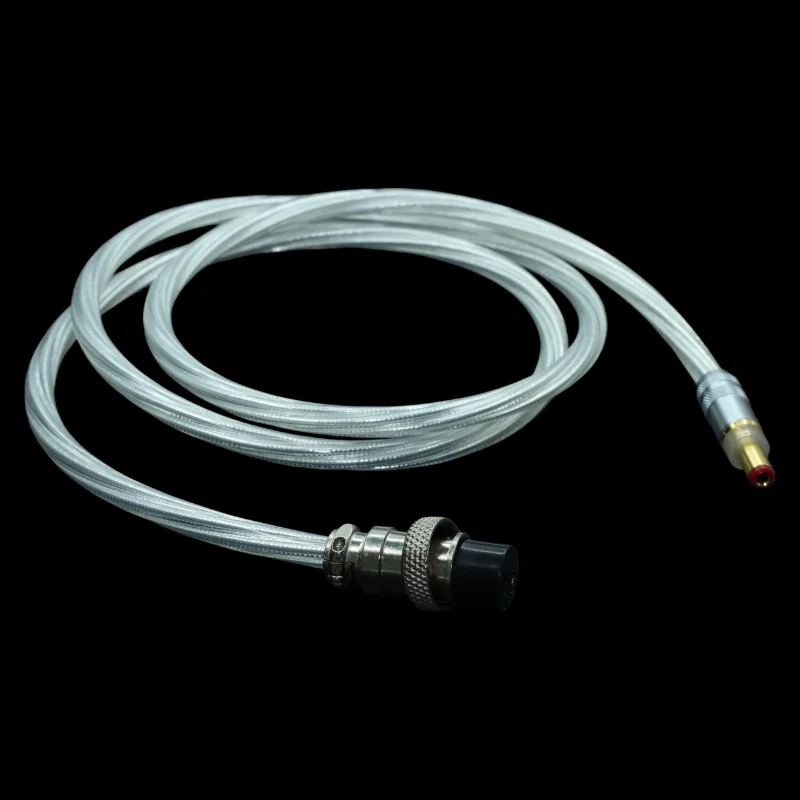 Aouyade HiFi 7N OCC Silver Plated DC Power Cable GX16 2Pin GX12 2Pin to DC 5.5x2.1mm/2.5mm for Linear Power Supply