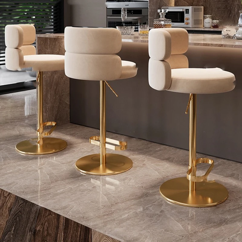 Sgabelli da bar con accento girevole Soggiorno alto Design di design Sgabelli da bar grigi regolabili Comodi mobili da bar Banqueta in metallo