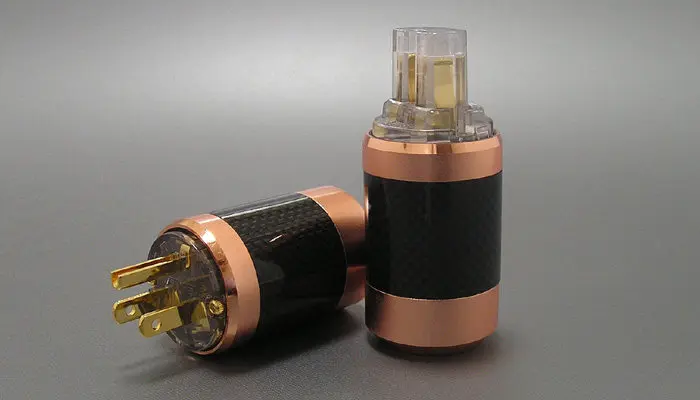 Seikitei Japanese Hashimoto Power Plug IEC Socket Thick Gold Plating HiFi Audiophile Connector Solid Texture For Audio Power