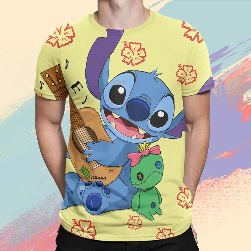 Summer Disney Stitch 3d Print T Shirts Cartoon Boys GirlsT-shirts Short Sleeves Children Clothing Kids Stich Tees Tops