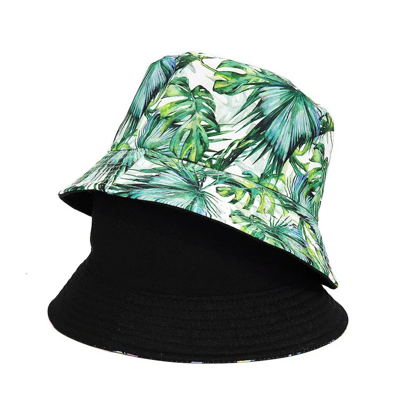 2022 Cotton Print Two Sides Wear Bucket Hat Fisherman Hat Outdoor Travel Sun Cap For Men And Women 141