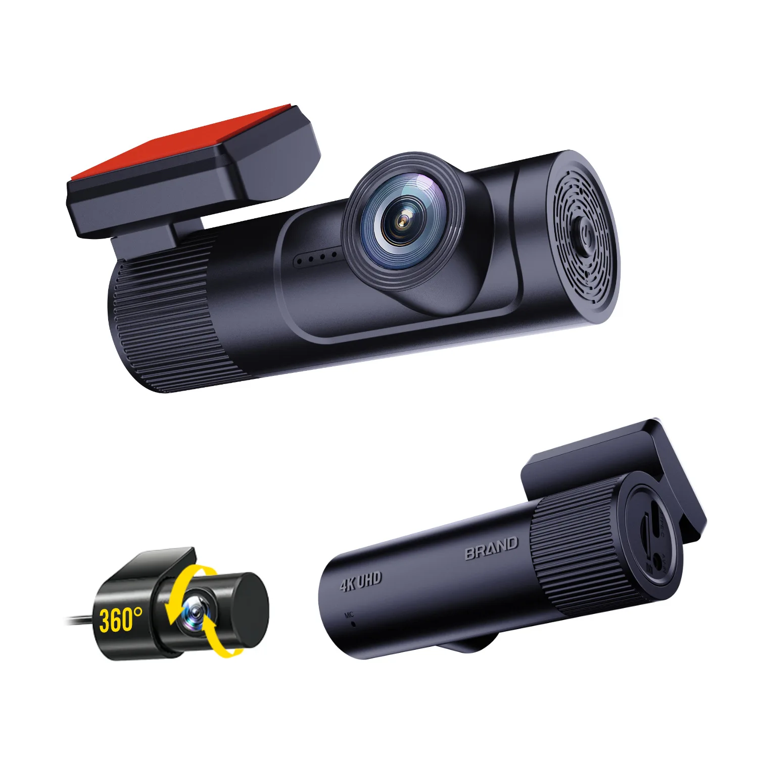 4K HD Car Dash Cam Front and Rear Dual Lens Drive Recorder Built-in GPS WiFi Enhanced Night Vision Easy Installation Car DVR