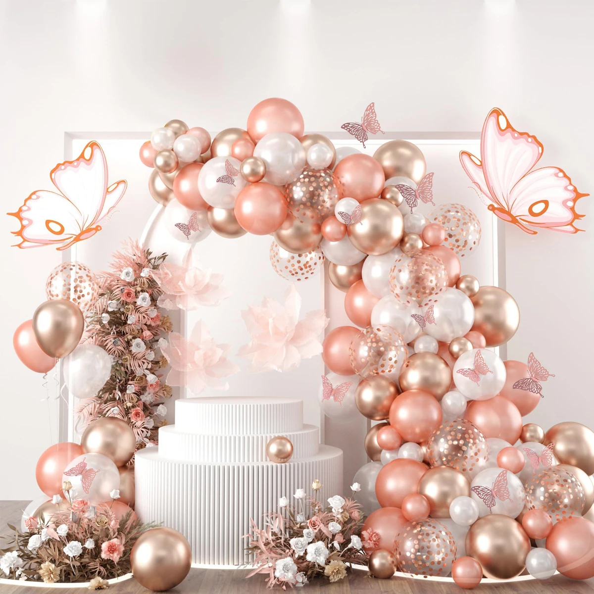 Macaron Pink Balloon Garland Arch Kit Wedding Birthday Party Decoration Kids Globos Rose Gold Confetti Latex Ballon Baby Shower