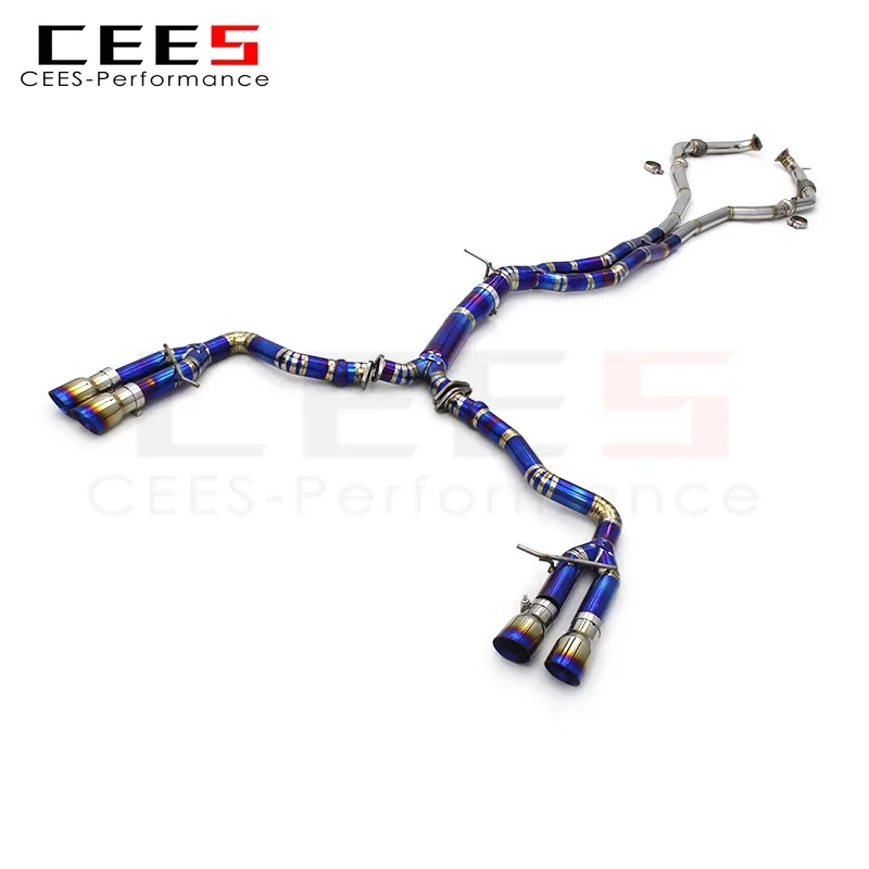 

cees Valved Downpipe Exhaust System for Audi S5 S4 B9 3.0T 2019-2023 High Performance Flow Muffler Upgrade Exhaust