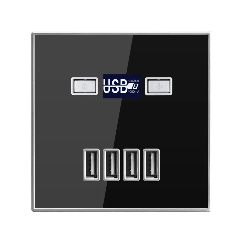 

С панелью USB, Четырехпозиционная от 36 В до 5 В, настенное зарядное устройство с 4 отверстиями, умная розетка в общежитии