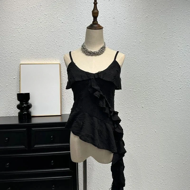 Gothic Tank Top Y2k E-Girl Slim Fit Sleeveless Tops Vintage Harajuku Patchwork Mesh T-shirt for Women 2025 New See Through Sexy