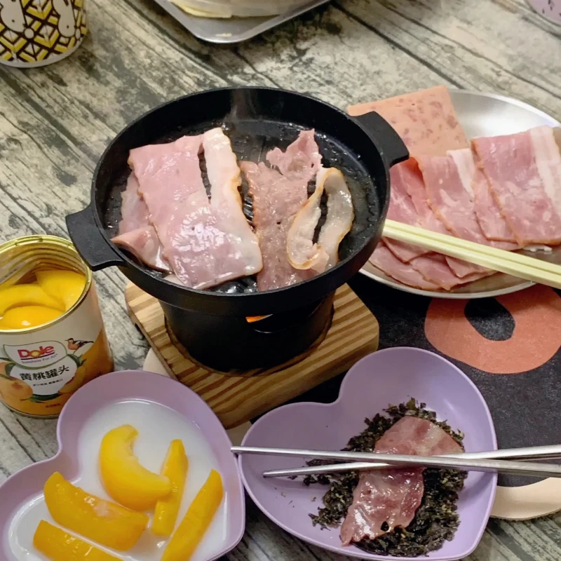 

Smokeless Korean one-person barbecue oven Mini Japanese oven barbecue plate non-stick pan barbecue plate easy cleaning