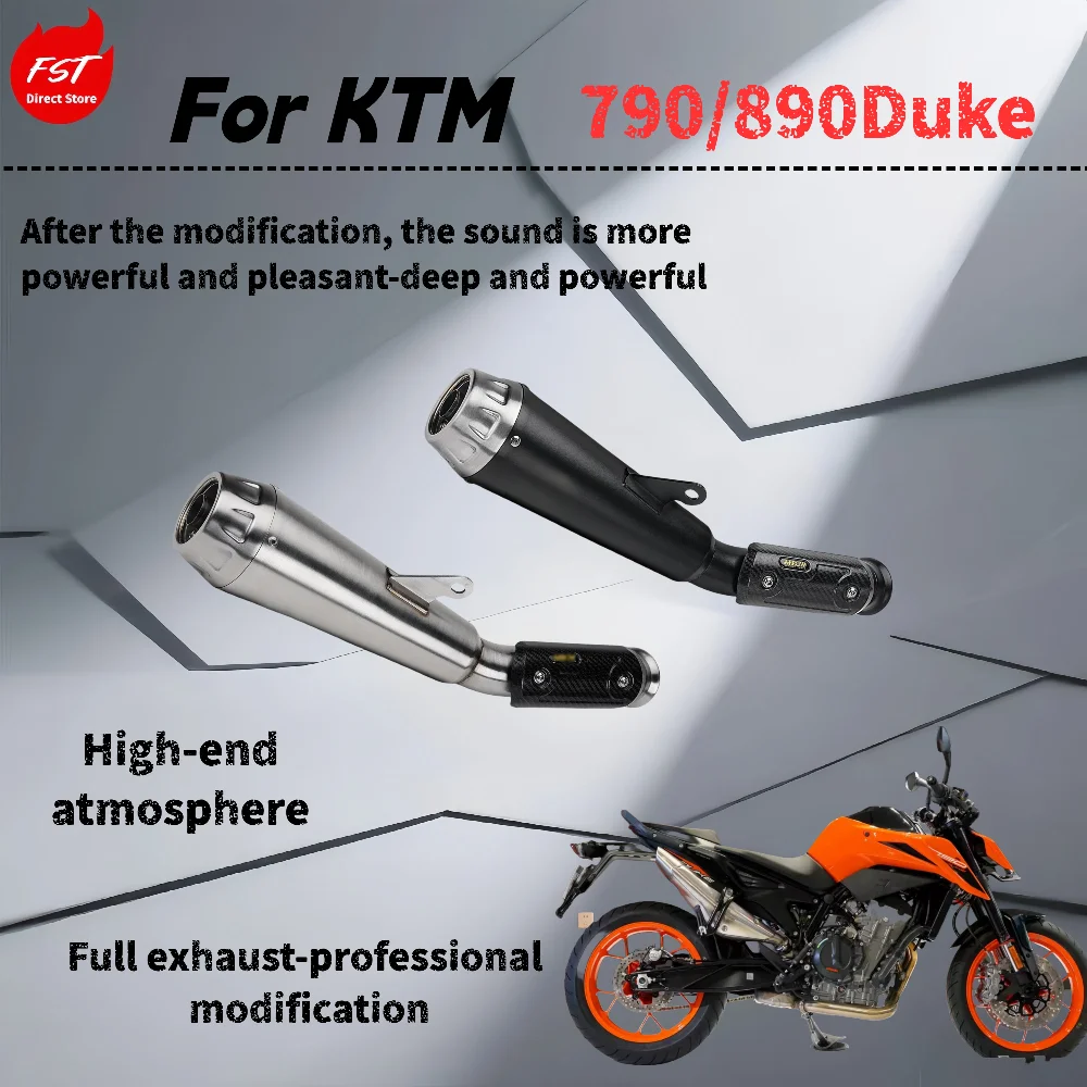 

For KTM 790/890 Duck - Modified mid-tail exhaust pipe - The sound is deep, rich and powerful