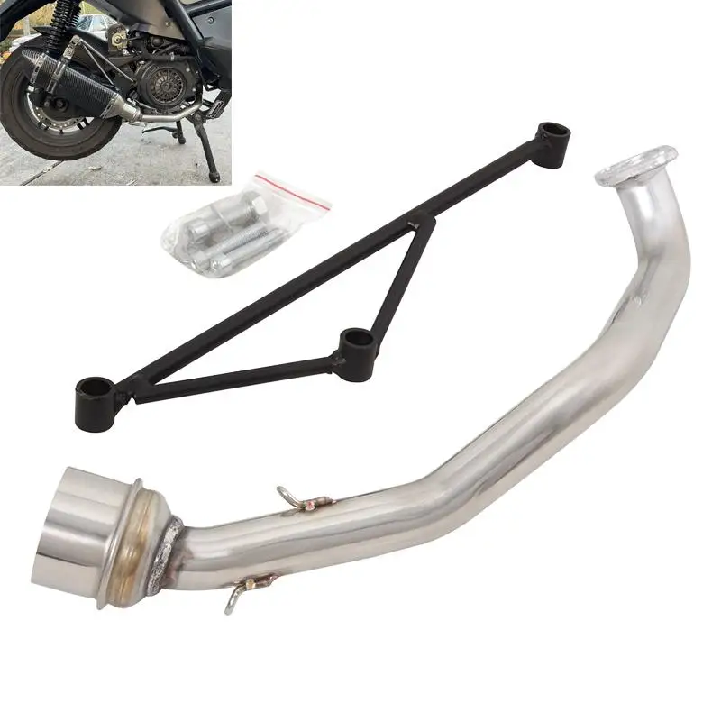 For Yamaha GY6 125cc 150cc Motorcycle Exhaust System Header Link Pipe Slip On 51mm Mufflers Tail Tips Stainless Steel