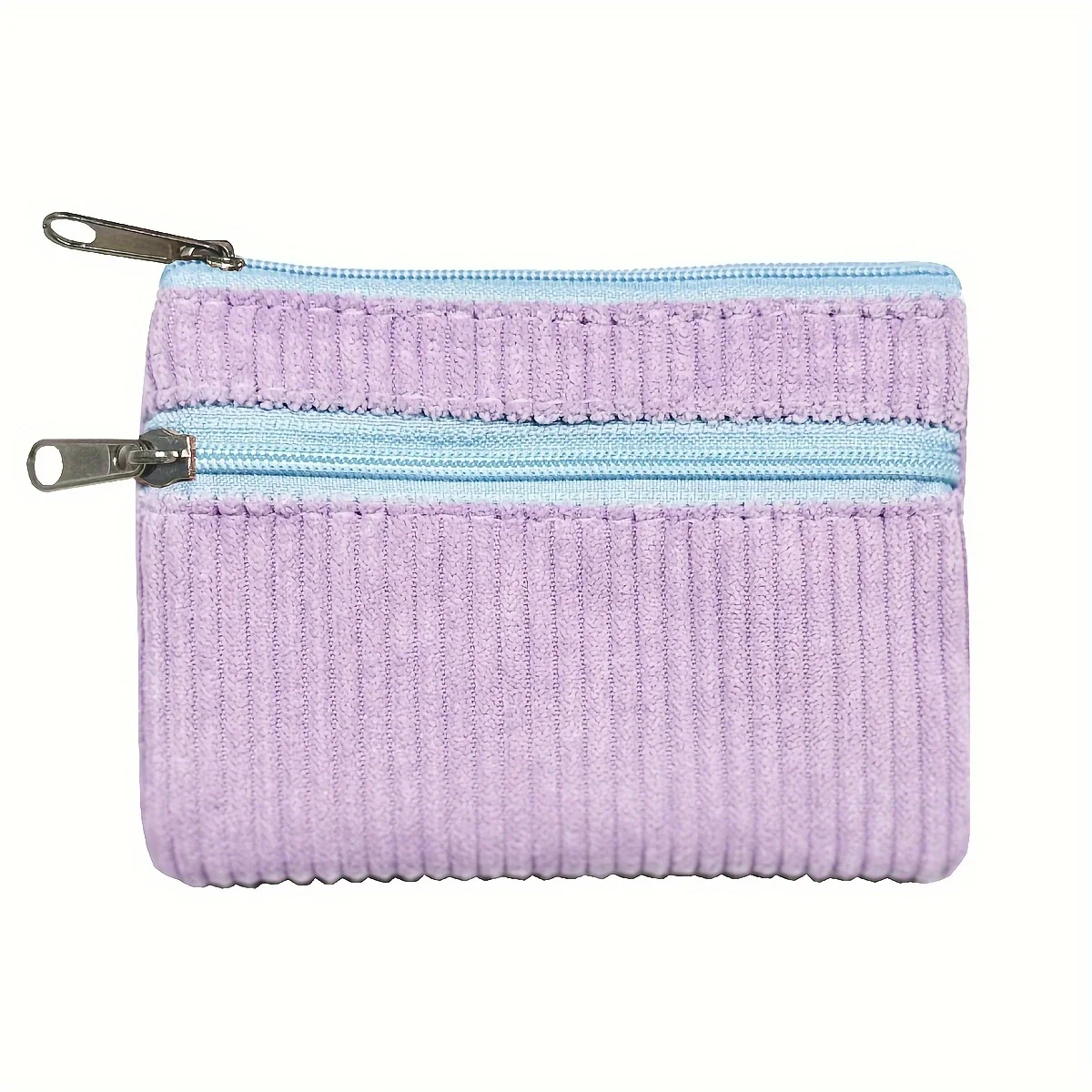 Mehrfarbige Kleingeldtasche aus Cord, Schlüsseltasche, tragbare Kartentasche, kleiner Metallreißverschlusskopf – Detail 13