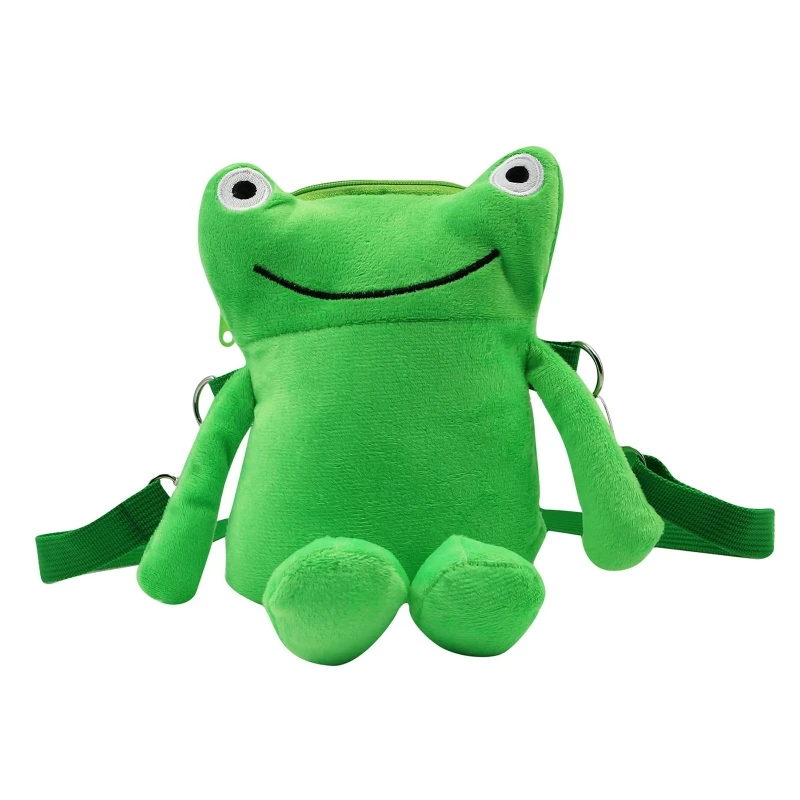 

Crossbody Bag Cute Green for Frog Messenger Bag Cartoon for Doll Plush Bag for Street Shooting Personalized Shoulder Bag