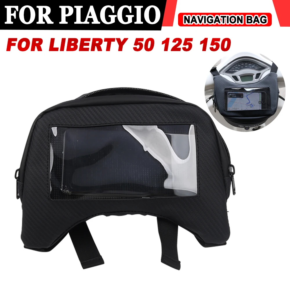 

Motorcycle Front Accessories Waterproof Touch Screen Mobile Phone Navigation Bag For Piaggio Liberty 50 125 150 Storage Bag