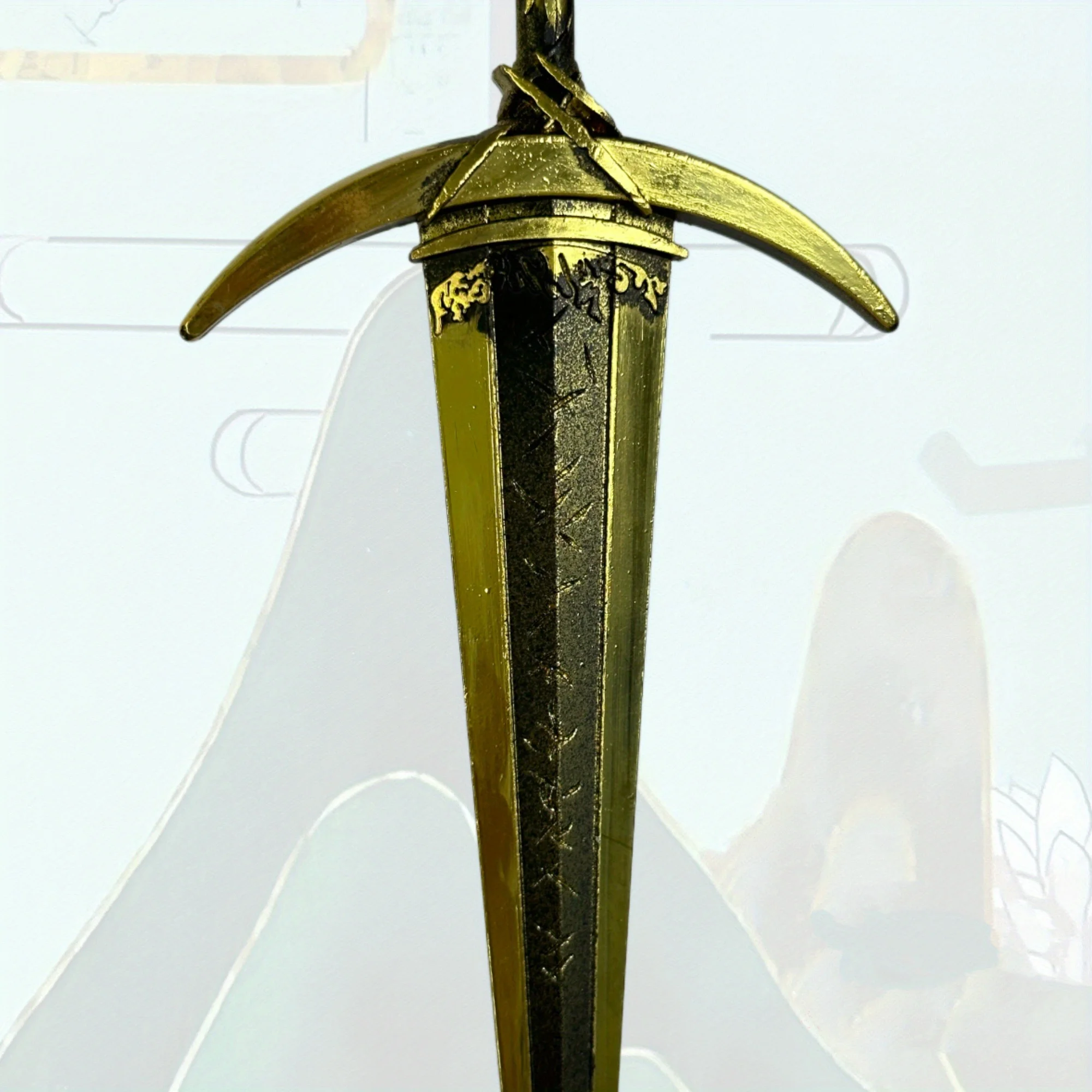 9.8 polegada elden pedido dourado greatsword metal katana espada sabre original samurai sabre ninja faca cosplay acessórios prop brinquedo