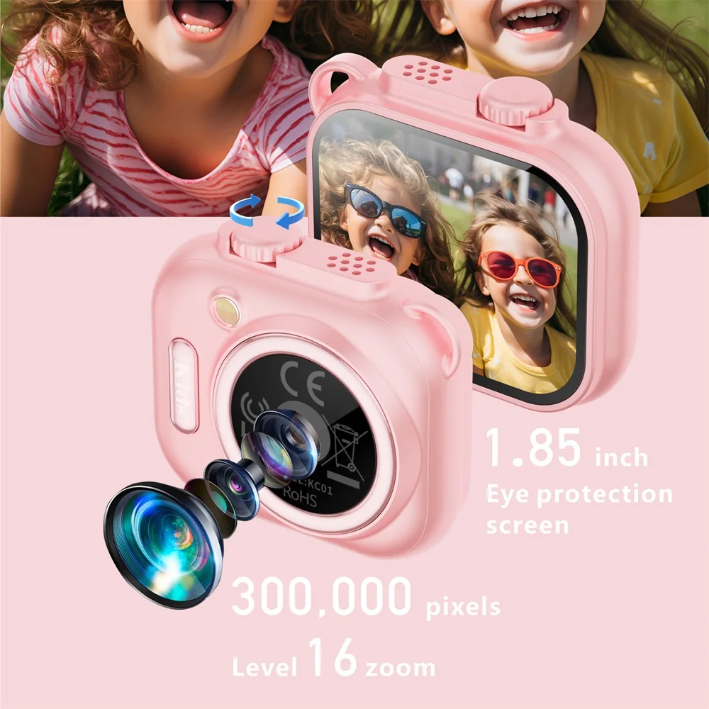 New Mini Children's Camera Take A Photo Video Recording Game Music Learn Words Listen To Stories Alarm Clock Kids Cute Camera