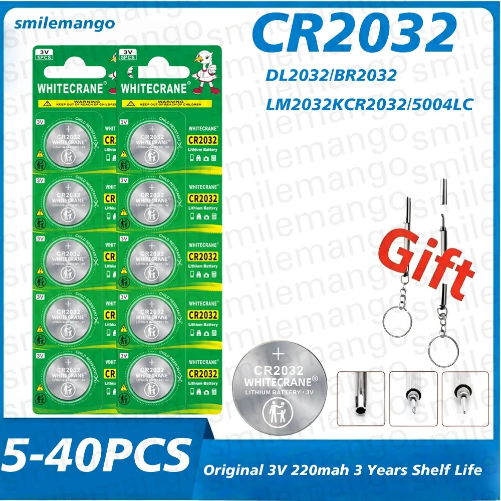 CR2032 Button Battery 3V Lithium Battery For Watch Toy Calculator Car Remote Control CR 2032 Button Coin Cell 5PCS-40PCS /Cards