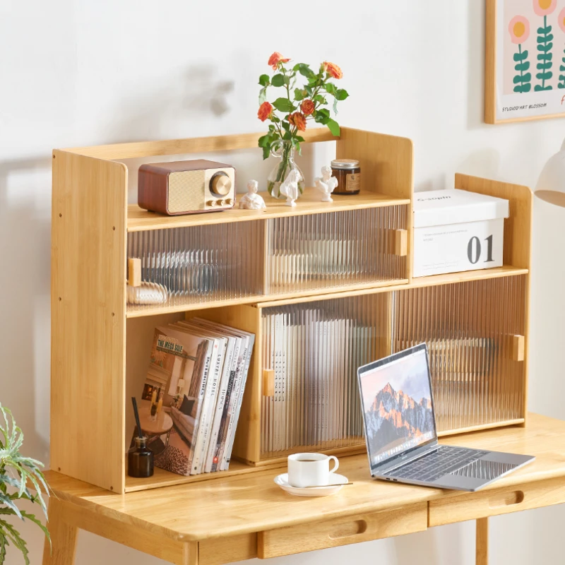 

Retractable Bamboo Bookshelf for Children Desk File Sorting Storage Rack Multilayer Library Storage Cabinet Home Furniture