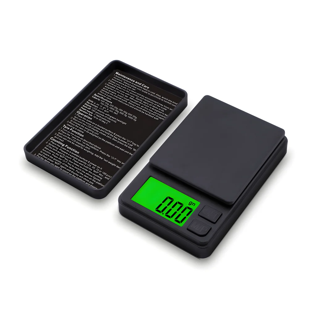 Precision Pocket Scale 1000g X 0.01g - Digital Gram Food Jewelry Ounces/Grains Scale with Backlit LCD - Mini Scale for Travel