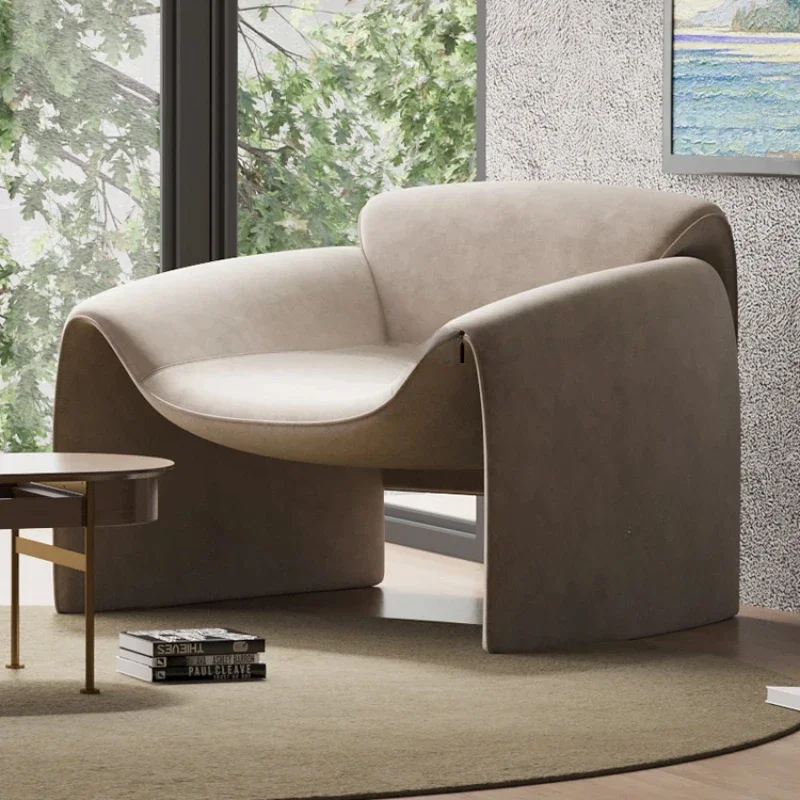 

Single Sofa Leather Bedroom Lazy Leisure Chair Creative Hotel Couch
